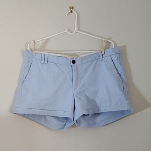 H&M Seersucker Blue & White Stripe Shorts size 14